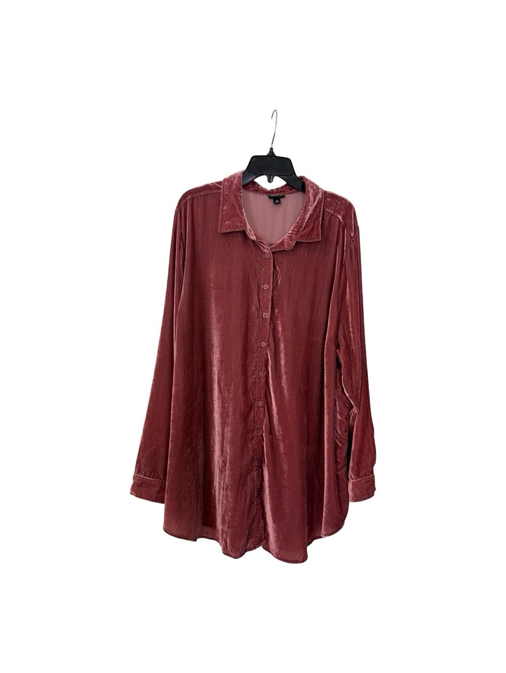 Torrid Lizzie Velvet Button Up Tunic Shirt Size 3X Wild Ginger Whimsigoth Fairy